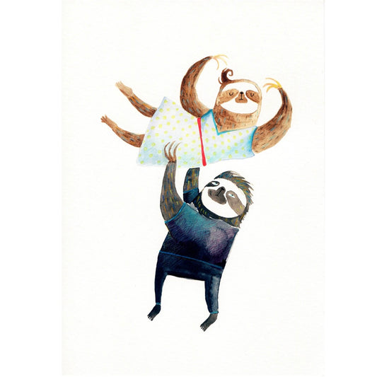 Surfing Sloth Print - Dancing Sloths