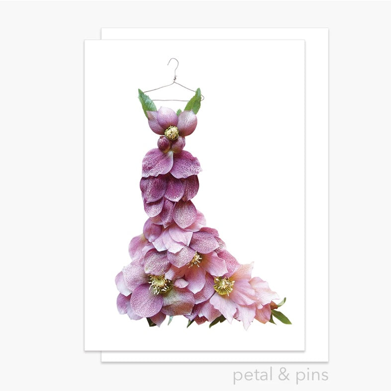 Petal & Pins Card Pink Hellebore Dress