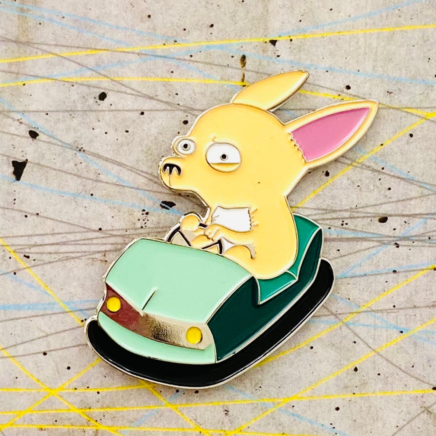 Surfing Sloth Enamel Pin - Driving Chihuahua