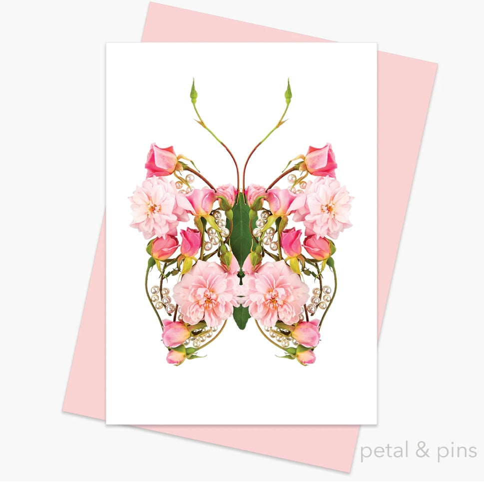 Petal & Pins Card Butterfly Pearls