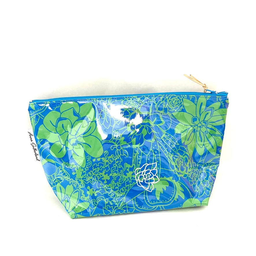 Anna Sutherland Toiletry Bag Blue and Green