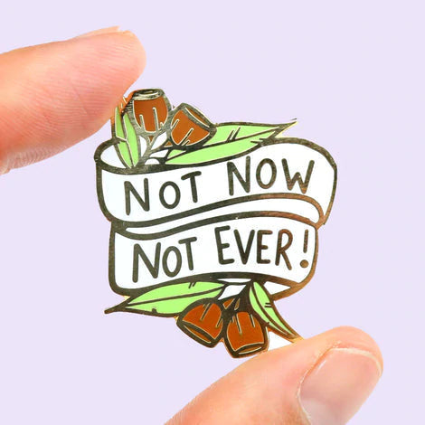 Jubly-Umph Lapel Pin Not Now Not Ever