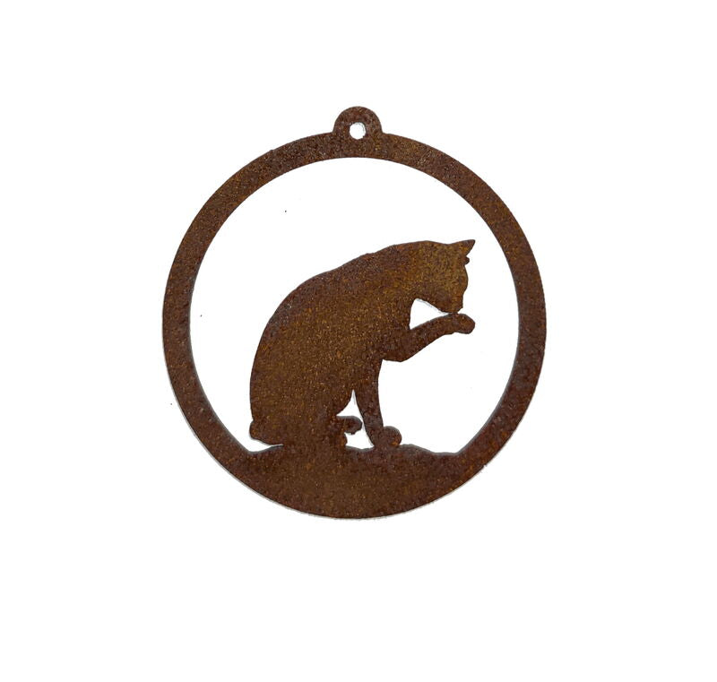 Overwrought Cat Licking Paw Hanging Ornament