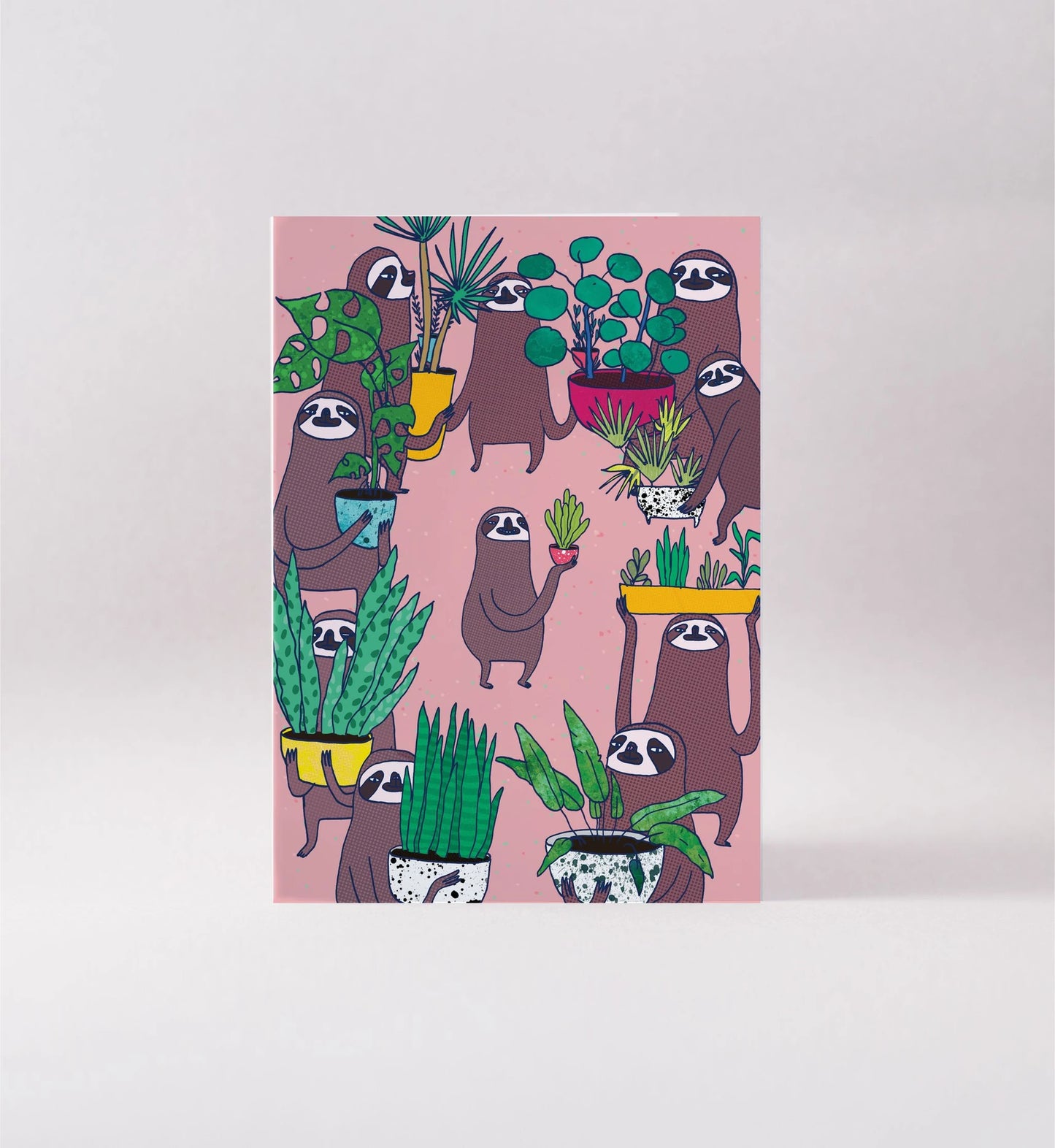 Surfing Sloth Card Gardening Sloths