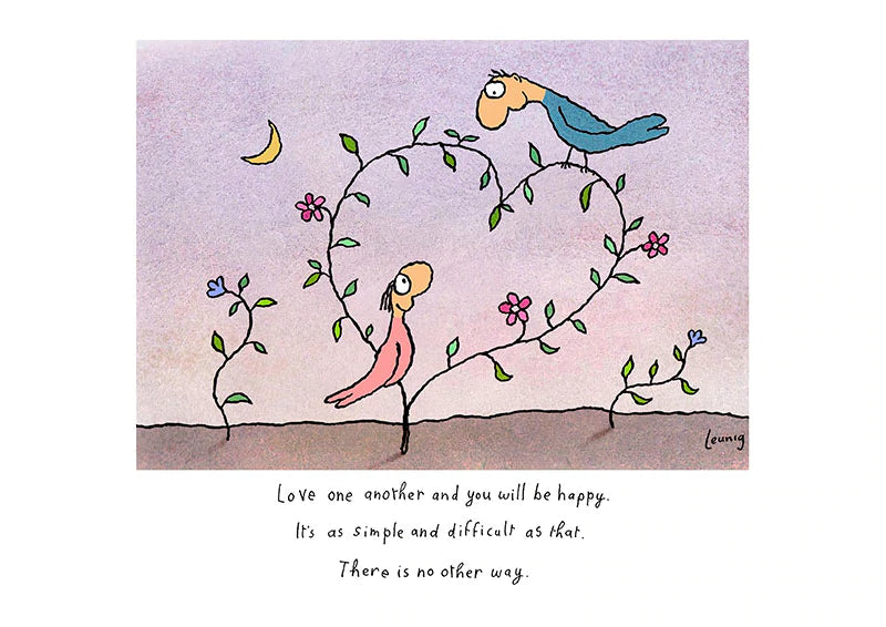 Michael Leunig Print - Love One Another