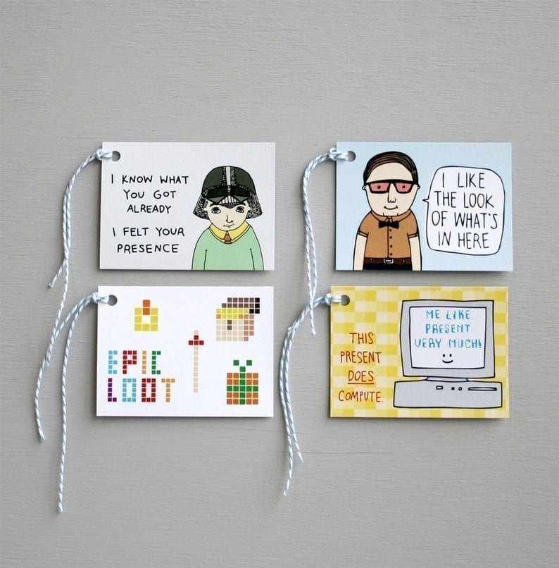 Able and Game Gift Tags Nerd Pack