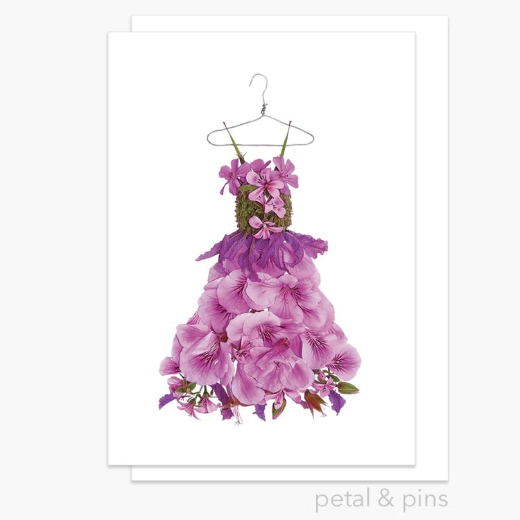 Petal & Pins Card Lavender & Geranium dress