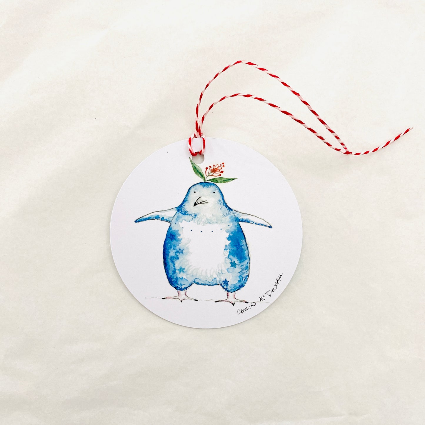 Caitlin McDougall Gift Tag Waddling Penguin