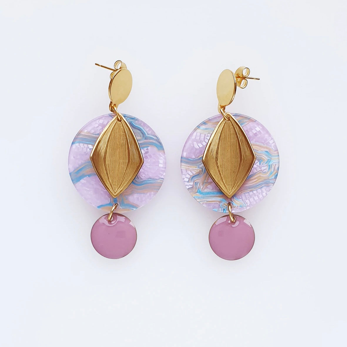 Middle Child Earrings Palladium Mauve