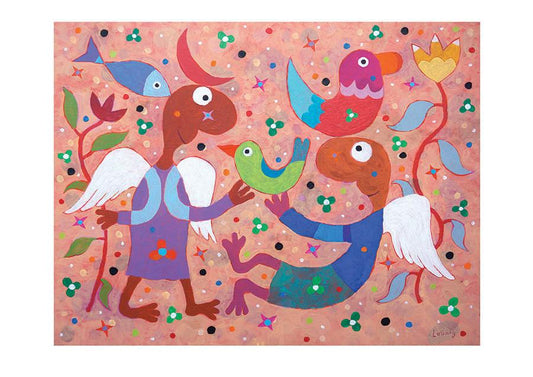 Michael Leunig Print - Two Angels