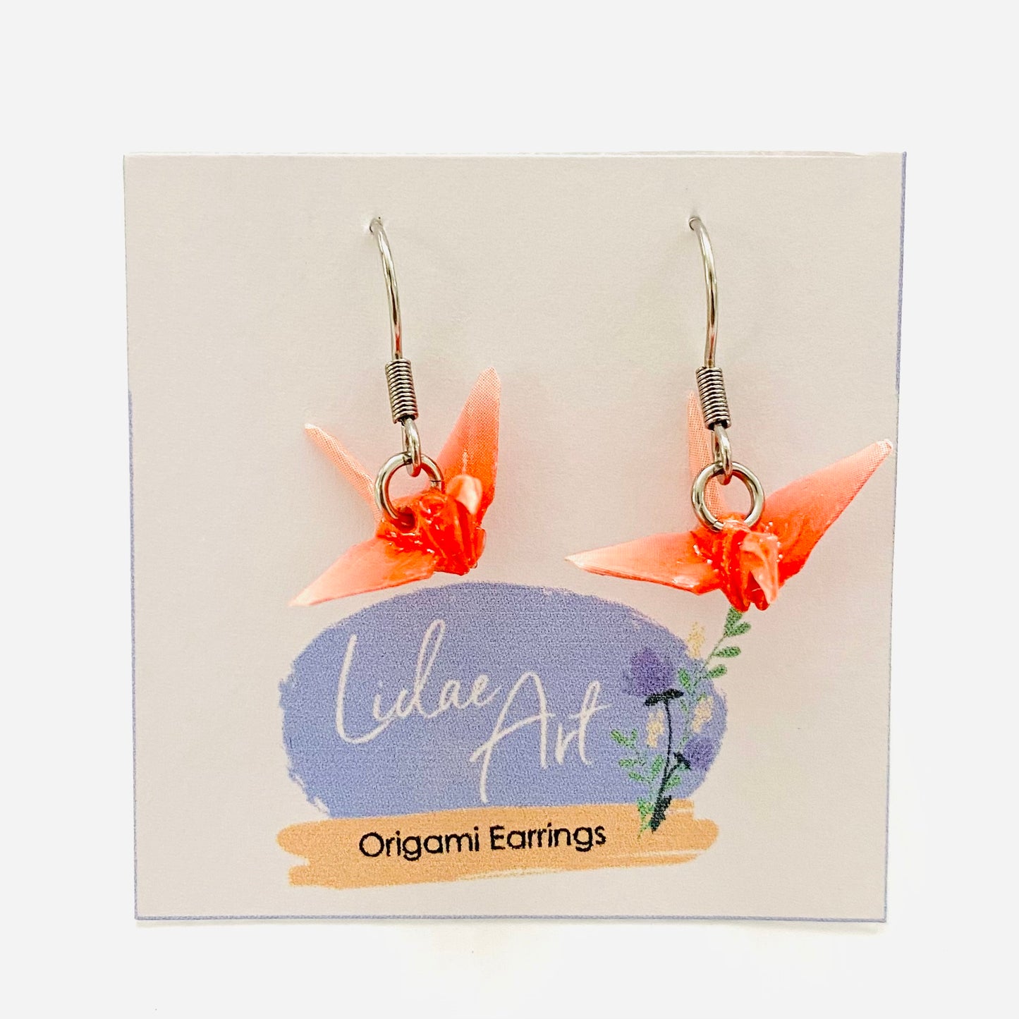 Lidae Art Origami Crane Earrings Just Peachy