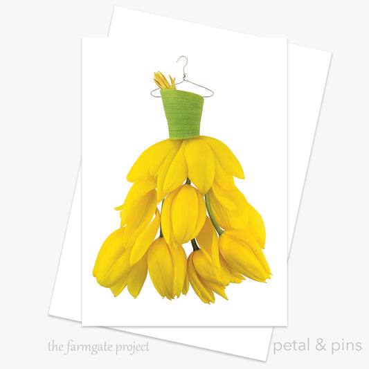 Petal & Pins Card Yellow Tulip Dress
