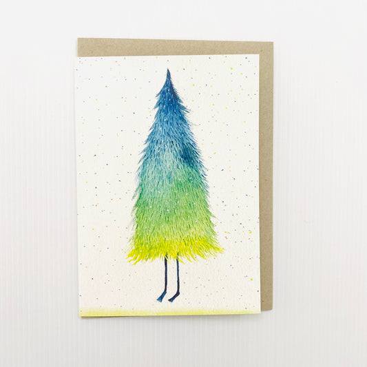 Surfing Sloth Christmas Card Shaking Tree