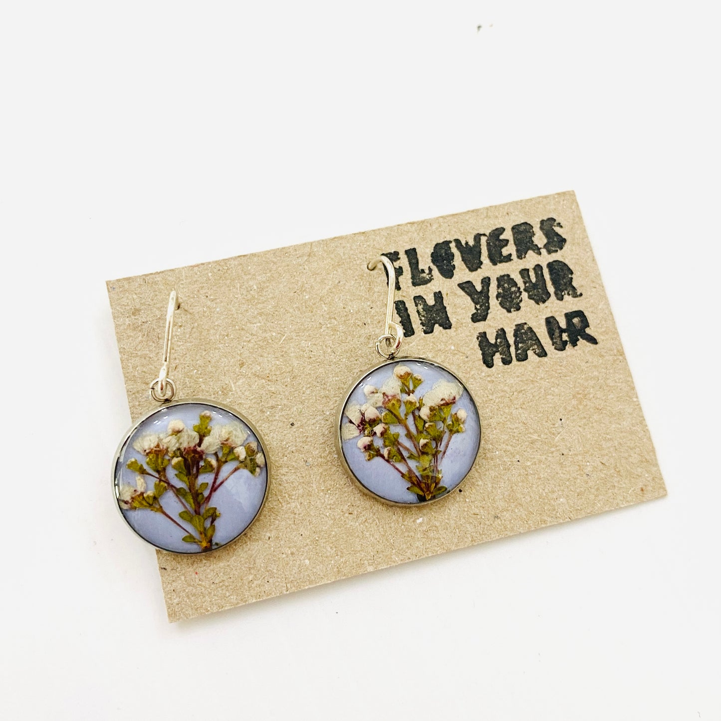 Flowers In Your Hair Medium Drop Earrings - Wildflower Cloudy