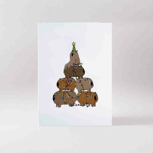 Surfing Sloth Christmas Card Wombat Christmas Tree