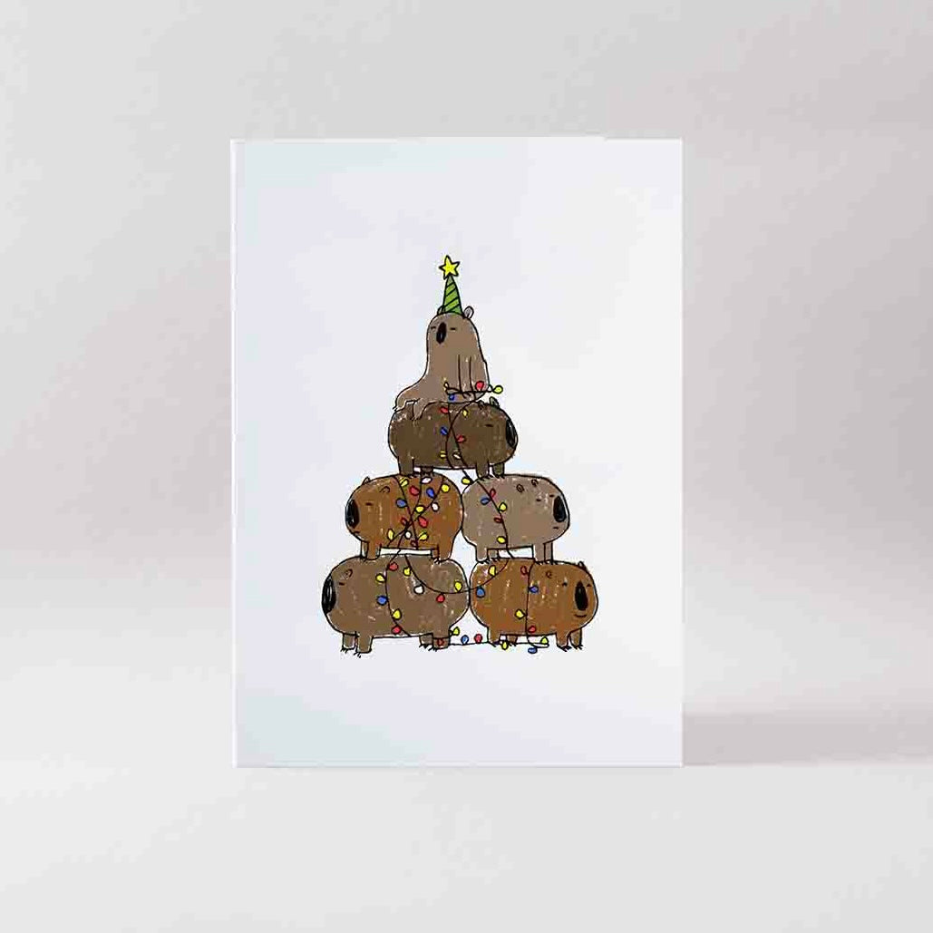 Surfing Sloth Christmas Card Wombat Christmas Tree