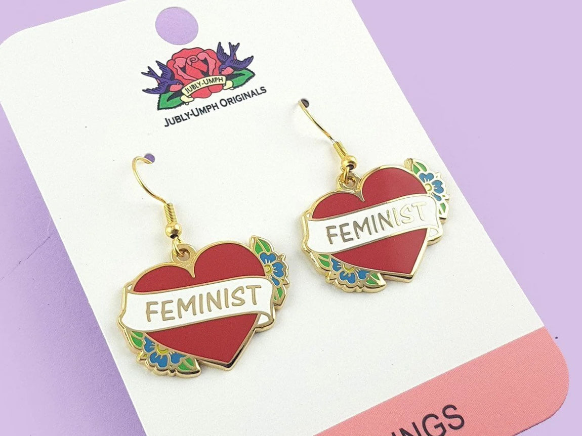 Jubly-Umph Earrings Feminist Heart