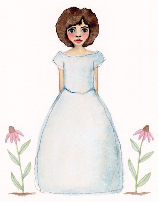 Michelle Hosking Print Girl With Echinacea