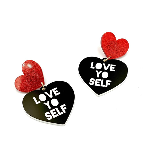 Haus Of Dizzy Love Yo Self Earrings Red