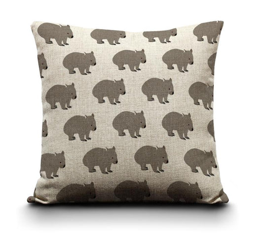 Red Parka Cushion Cover Wombat