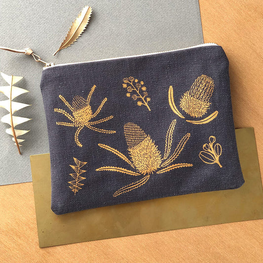 One Thousand Lines Banksia Pouch - Gold