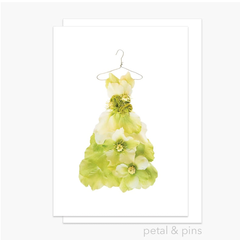 Petal & Pins Card Chartreuse Hellebore Dress