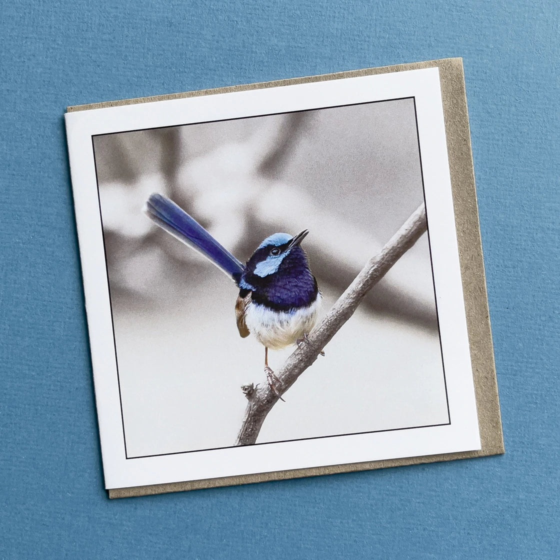 Myrtle & Me Card Blue Wren