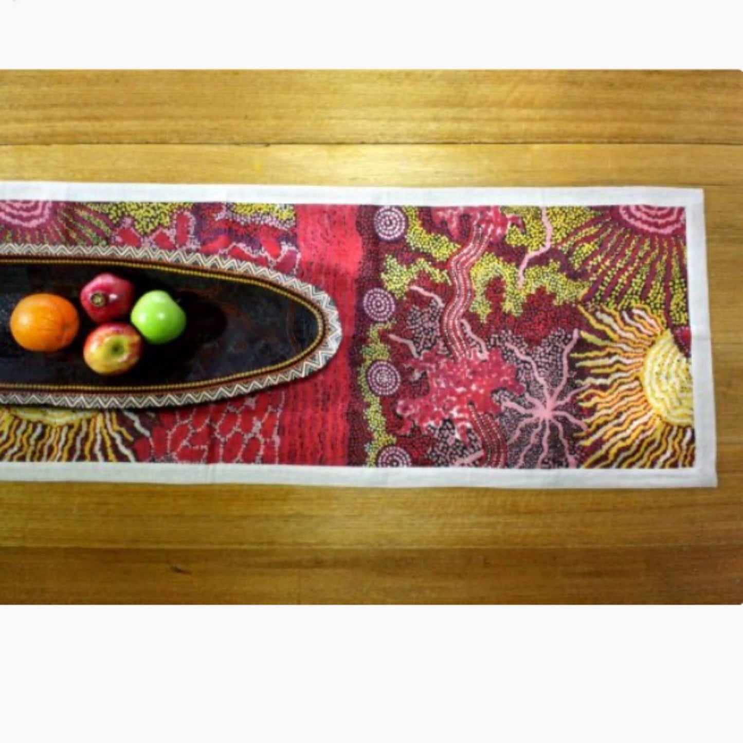 Better World Arts - Linen Table Runner, Damien and Yilpi Marks